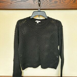 Angel Kiss Black Open-Knit Sweater